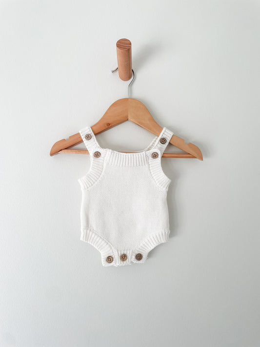 Floral Daisy Initial Knit Romper