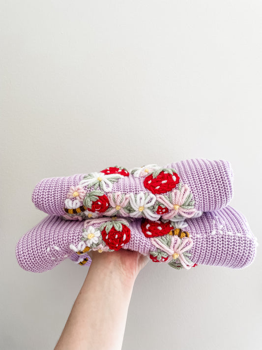 Floral Initial Jumper- Daisies, Strawberries and Bees