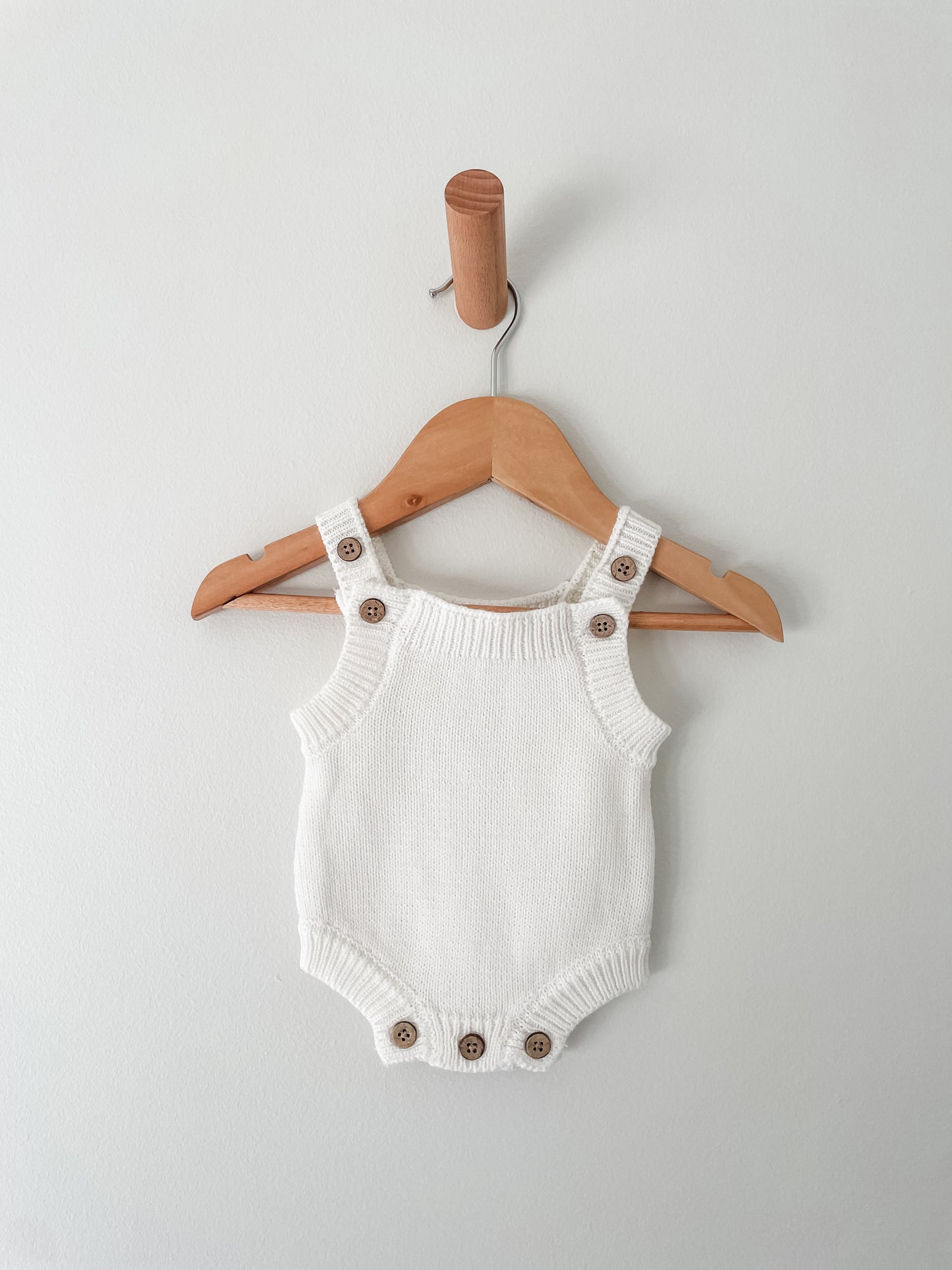 Floral Daisy Initial Knit Romper