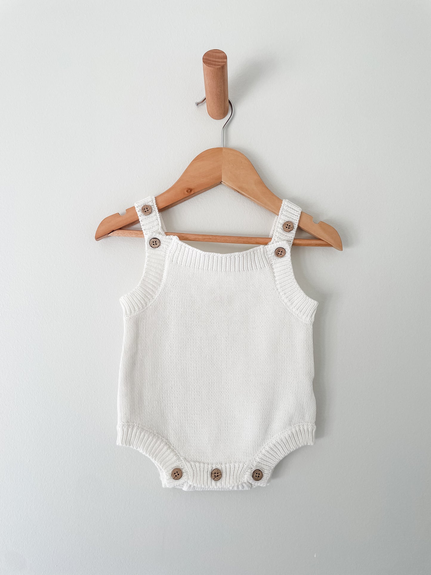 Floral Daisy Initial Knit Romper