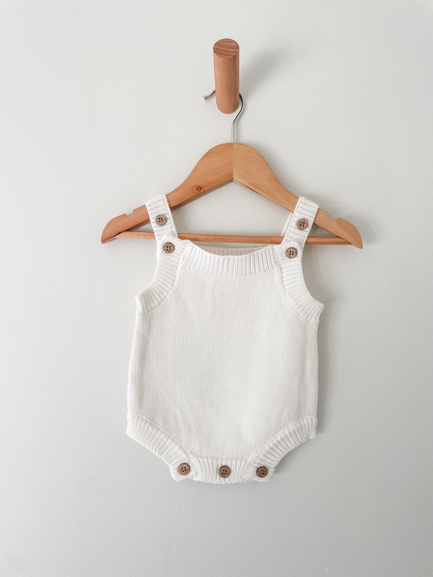 Floral Daisy Initial Knit Romper