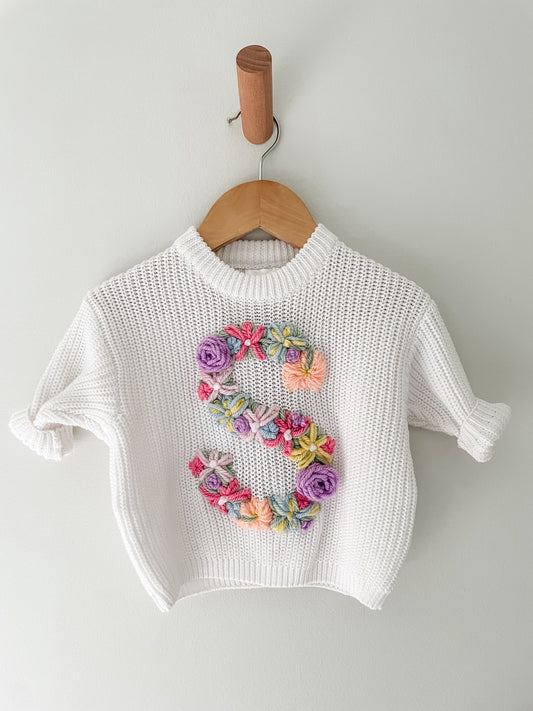 Floral Initial Garden Bed Jumper